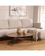 שולחן סלון אובלי 65*65 פורניר אגוז דגם מימי