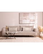 ספה תלת מושבית 240 ס"מ בד בגוון אבן דגם גל