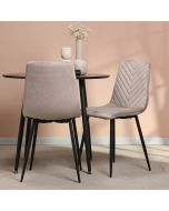 כסא פינת אוכל בז' בד קטיפה דגם ARROW