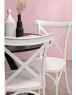 כסא אוכל לבן פלסטיק קשיח דגם XISO