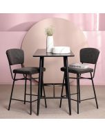 כסא בר דמוי עור שחור משענת גב דגם ZIKO