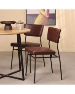 כסא פינת אוכל דמוי עור חום דגם ZIKO