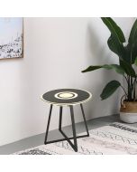 שולחן קוטר 50 ס"מ עם תאורת לד ובלוטוס בגוון שחור דגם 20189