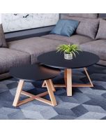 זוג שולחנות סלון דגם יופיטר בגוון שחור