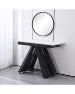 קונסולה מעוצבת נפתחת לפינת אוכל עד ל-3 מטר ברוחב 110 ס"מ דגם דוכס שיש אפור