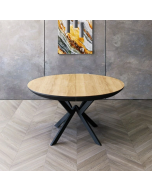 שולחן פינת אוכל עגול נפתח דגם גלורי גרניט עץ טבעי