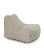 פוף פשתן מעוצב במילוי ספוג GOA צבע צבע חול