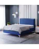מיטה זוגית 180x200 מרופדת קטיפה דגם ונסה גוון כחול
