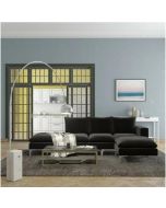 מערכת ישיבה מודולארית מבד קטיפתי עם 2 הדומים דגם אושר בגוון שחור