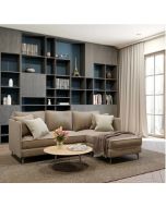 מערכת ישיבה פינתית מבד מעוצבת דגם אלין בגוון חום בהיר