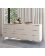 קומודה 6 מגירות אופוייט מט ופרזול זהב דגם ספיר