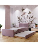 מיטת חבר מרופדת קטיפה דגם סנדי 90*190 גוון סגול