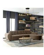 מערכת ישיבה פינתית דגם נועה בגוון חום כהה