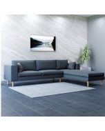 סלון פינתי מפואר דגם לאונרדו גוון אפור שזלונג צד שמאל