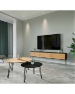 סט מזנון רוחב 1.8 מטר וזוג שולחנות לסלון קולקציית אלון משולב