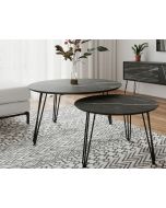 זוג שולחנות סלון בעיצוב גרניט שחור