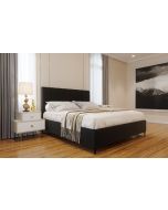 מיטה זוגית בד קטיפה דגם אליסיה 140x190 גוון שחור