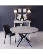 שולחן פינת אוכל עגול מעץ קוטר 1.20 דגם גרניט מוזהב