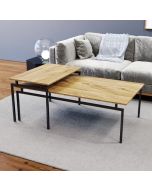 זוג שולחנות סלון מעוצבים דגם ברידג’ בגוון פורניר אלון