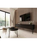 סט מזנון רוחב 2 מטר וזוג שולחנות לסלון דגם קיסר בגוון שחור