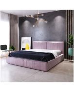 מיטה ברוחב וחצי 120x190 מרופדת קטיפה דגם גריזלי גוון ורוד