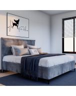 מיטה זוגית בד קטיפה דגם חאליסי 160x200 גוון אפור