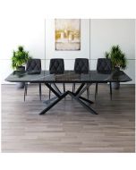 פינת אוכל מלבנית נפתחת+ 4 כסאות דגם גרניט בגוון שחור