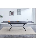 שולחן אוכל נפתח 1.8-2.7 מטר דגם ניקולס בגוון שחור בטון