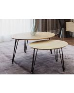 זוג שולחנות סלון קולקציית עץ טבעי