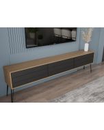 מזנון לסלון 1.8 מטר סדרת שחור משולב אלון