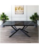 שולחן פינת אוכל מלבנית נפתחת דגם גלורי גרניט שחור