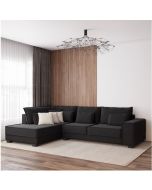 מערכת ישיבה פינתית 3 מטר דגם עמית פרימיום בגוון שחור