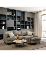 מערכת ישיבה פינתית מבד מעוצבת דגם אלין בגוון אפור בהיר