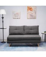 ספה 150 ס"מ נפתחת למיטה מרופדת בד קורדרוי דגם לילך בגוון אפור