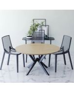 פינת אוכל עגולה דגם ונציה עם 4 כסאות בגוון אפור