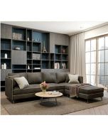 מערכת ישיבה פינתית מבד מעוצבת דגם ליאם בגוון אפור כהה