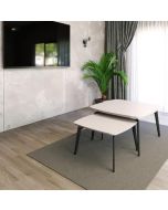 זוג שולחנות לסלון דגם איסלנד שלג