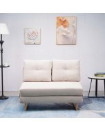 ספה 120 ס"מ נפתחת למיטה מרופדת בד קורדרוי דגם לילך בגוון קרם