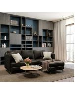 מערכת ישיבה פינתית מבד מעוצבת דגם אלין בגוון שחור