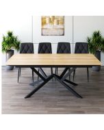 פינת אוכל מלבנית נפתחת+ 4 כסאות דגם גרניט בגוון עץ טבעי