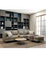 מערכת ישיבה פינתית מבד מעוצבת דגם ליאם בגוון אפור בהיר