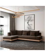 מערכת ישיבה פינתית 3 מטר דגם אביה בגוון חום