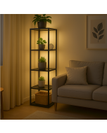 יחידת 4 מדפים כולל תאורת LED בגוון שחור דגם 2166