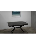 שולחן פינת אוכל מלבני נפתח דמוי שיש דגם גרניט שחור