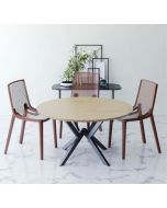 פינת אוכל עגולה דגם ונציה עם 4 כסאות בגוון חום