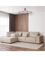 מערכת ישיבה פינתית 3 מטר דגם עמית פרימיום בגוון שמנת