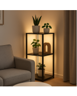  יחידת 2 מדפים כולל תאורת LED בגוון שחור דגם 2166