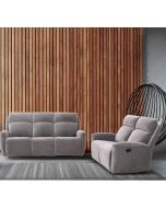 מערכת ישיבה 3+2 מבד עם 4 הדומים נשלפים דגם פיראוס בגוון אפור