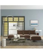 מערכת ישיבה מודולארית מבד קטיפתי עם 2 הדומים דגם אושר בגוון חום