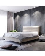 מיטה ברוחב וחצי בד קטיפה דגם גיזל 120x190 גוון אופוויט